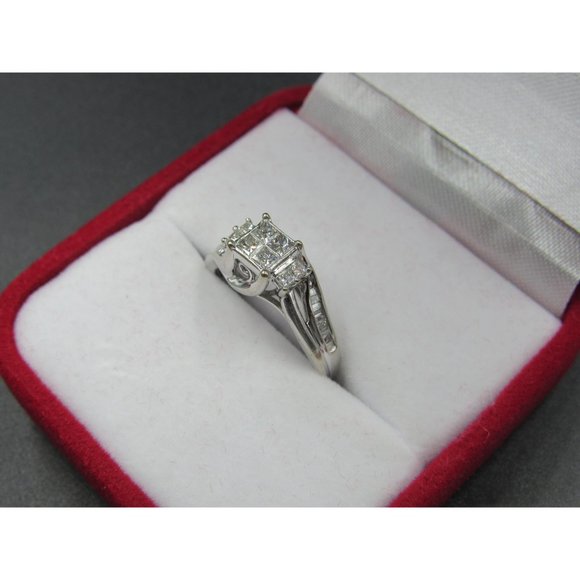Size 6.5 10K White Gold 2.4 Total Carat Weight Of Natural Diamonds Band Ring - Picture 3 of 10